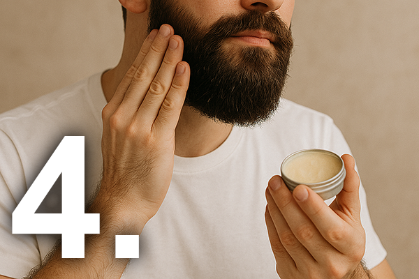 Beard care routine step 4 - applying beard balm vs oil for styling