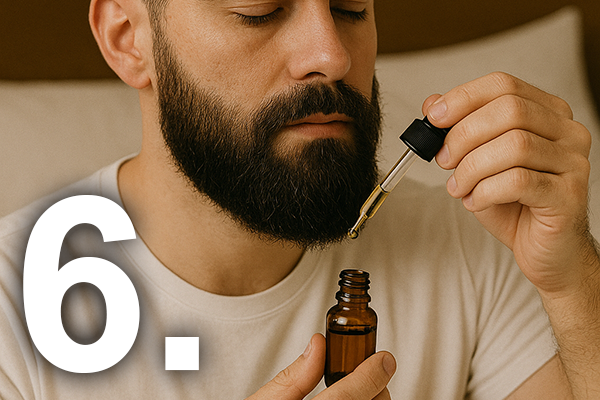 Evening beard care routine step 6 - nighttime grooming guide